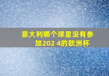 意大利哪个球星没有参加202 4的欧洲杯